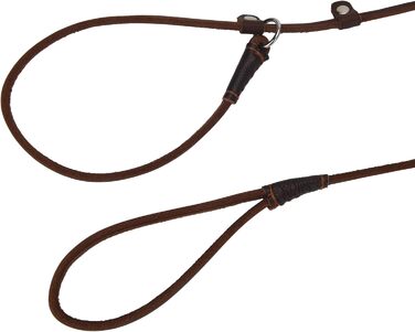 Шкіряний повідок для маленьких та середніх собак, цуценят, легкий, тонкий, але міцний, регульований, м'який та елегантний, довжина 160 см, ширина 0,6 см (коричневий)