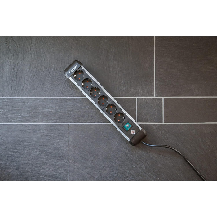 Розеткова планка Brennenstuhl Premium-Alu-Line 6-кратна/розеткова планка з високоякісного алюмінію (розетка на кілька розеток з ви