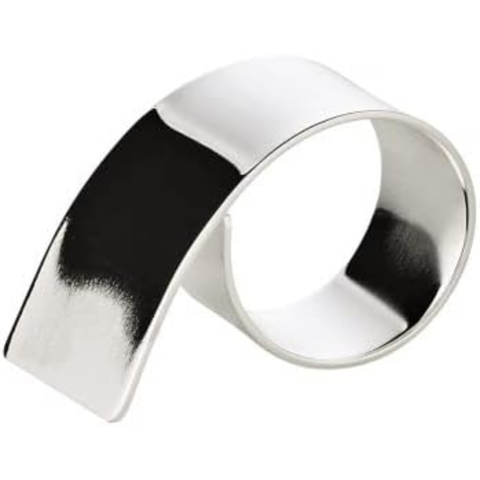 Набір з 2 кілець для серветок Volute, елегантні посріблені, стійкі до потемніння, довжина 6 см, діаметр 3,5 см, прикраса столу для весілля