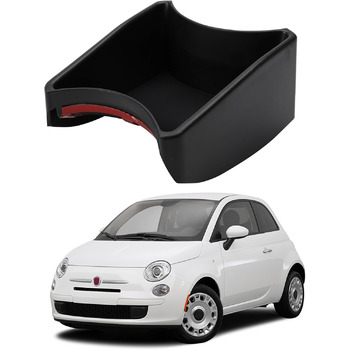 Коробка для зберігання на центральній консолі для Fiat 500 2011-2015 років, центральний підлокітник, органайзер для ручного гальма, внутрішня коробка для зберігання лотка (не підходить для 2015 500C і 2015 500 POP)