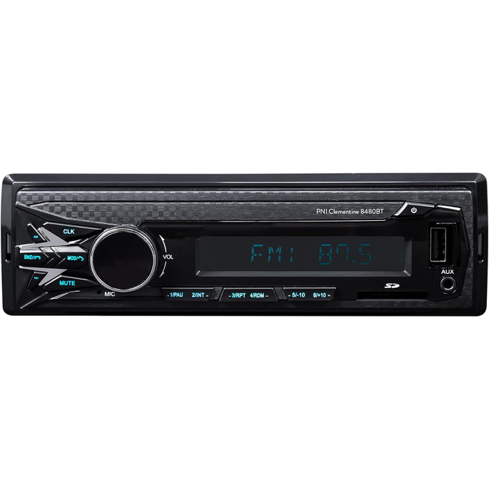 Автомобільна магнітола DAB MP3 PNI Clementine 8480BT, 4x45 Вт, 12/24 В, 1 DIN, з SD, USB, AUX, RCA, Bluetooth і USB 1.5A для зарядки телефону Single