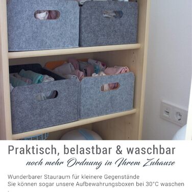 Набір із 3 складних кошиків для зберігання Luxflair з фетру, що можна прати, вересово-сірий/помаранчевий, 30x24x15 см. Органайзер, полиця, складана коробка, кошик для іграшок, фетровий кошик, набір із 3 предметів, вересово-сірий/помаранчевий