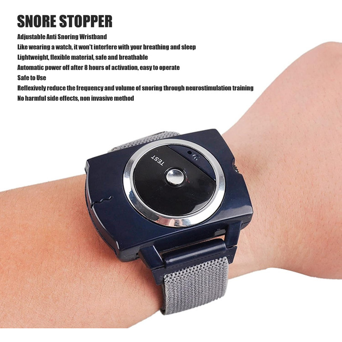 Браслет від хропіння, браслет проти хропіння Sleep Connection, ефективне рішення від хропіння, регульований дихаючий ІЧ-розумний годинник проти хропіння для чоловіків та жінок