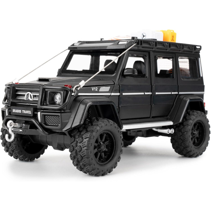 Модель автомобіля Mercedes Benz G550 з функцією від'їзду назад, дитяча іграшкова машина зі світлом і звуком, колекційна модель автомобіля, подарунок для хлопчиків і дівчаток (чорна), 124