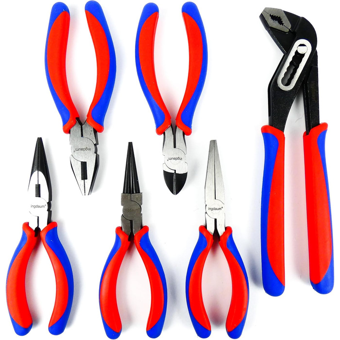 Набір інструментів Zangen (6 предметів) плоскогубці, гострогубці, кусачки, круглогубці, розвідний ключ, пасатижі (10) та плоскогубці, гострогубці, кусачки, круглогубці (6)