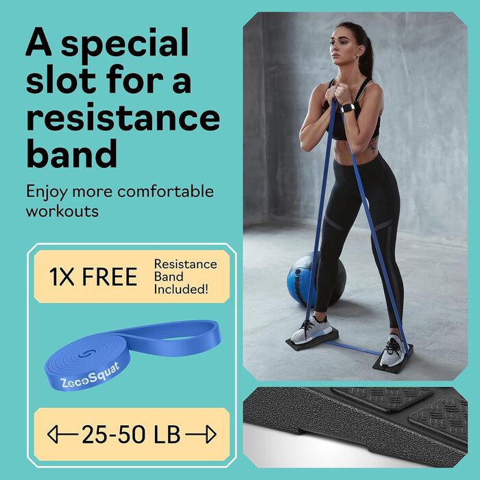 Клин для присідань Блок клина для присідань Вантажопідйомність 235,9 кг Похила дошка для розтяжки литок Розтяжка для литок, Похила дошка Зелена стрічка опору для йоги