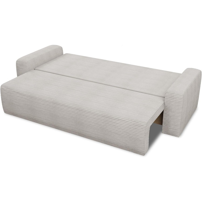 Диван-ліжко Spark диван зі сном та відділенням для зберігання речей, пружинна основа Bonnell, вельветовий чохол, велика спальна зона, сучасний мякий диван та диван-ліжко (бежевий (Poso 100))