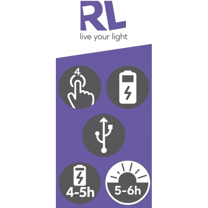 Стійка LED-лампа на акумуляторі Reality Jeff R49151132, матовий чорний метал, з LED-лампою 2.5 Вт