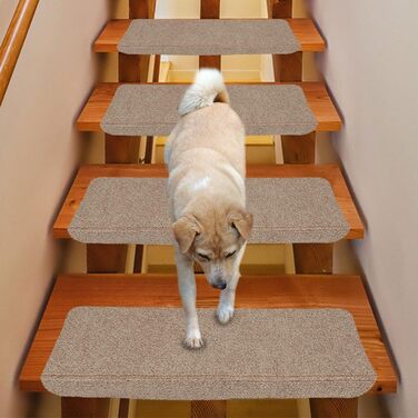 Сходинки, нековзні, 65 x 25 см, безпечні для дітей, людей похилого віку та домашніх тварин, з багаторазовим клеєм, 65 x 25 см, коричневі, 15 шт. 65 x 25 см (коричневі - 15 шт. )