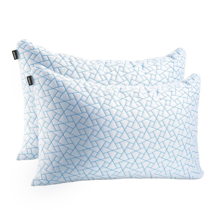 Подушка JINXIA з регульованою висотою 76 x 51 см (комплект з 2 шт.), гіпоалергенна велика подушка для сну з наповнювачем з мікрофібри, дихаюча подушка з подрібненого пінополіуретану з ефектом пам&39яті для всіх сплячих