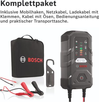 Зарядний пристрій Bosch C70, 10 ампер, з функцією крапельного заряду - Автомобільний зарядний пристрій для свинцево-кислотних, AGM