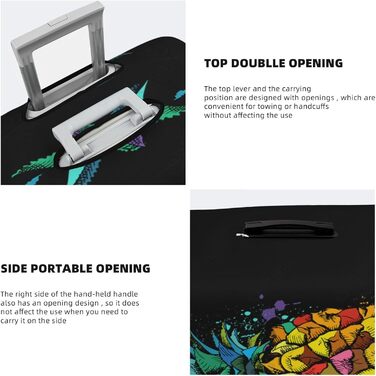 Чохол для валізи Яскравий ананас, міцний захист для багажу, підходить для валіз розміром 45.7-81.3 см, розмір XL, чорний, екстра-великий