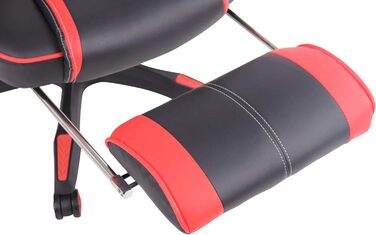 Ігрове офісне крісло CLP з підігрівом та оббивкою зі штучної шкіри Ігрове крісло з підставкою для ніг Регульована висота Комп&39ютерне крісло з підлокітниками, колір чорний/червоний