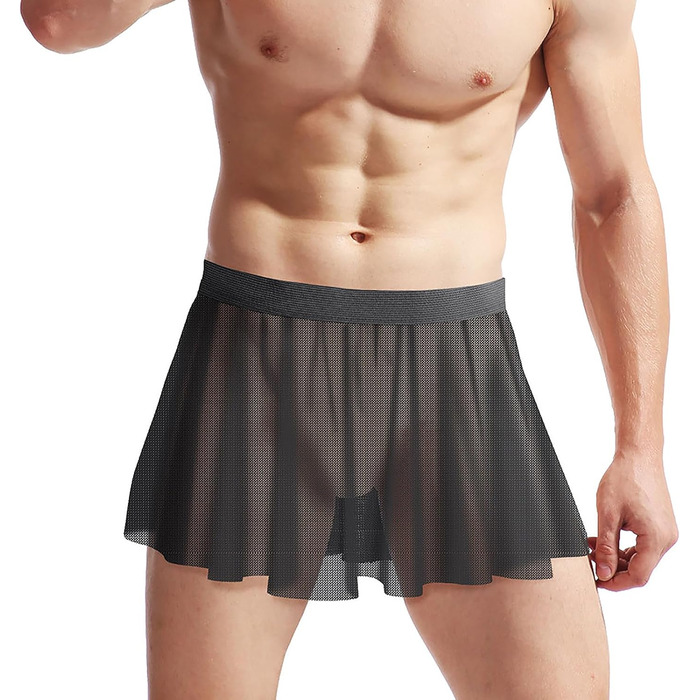 Чоловіча сітчаста мініспідниця JIAHG, чорна, універсальний розмір