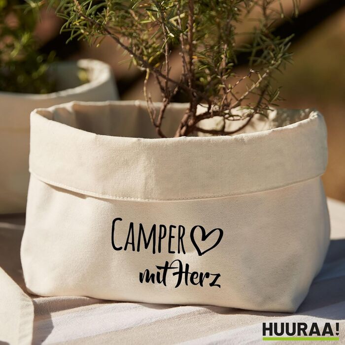 Органайзер для кемпера з сердечком, подарунок, 3-літровий середній кошик для зберігання з полотна та бавовни, ідея подарунка для кемпера