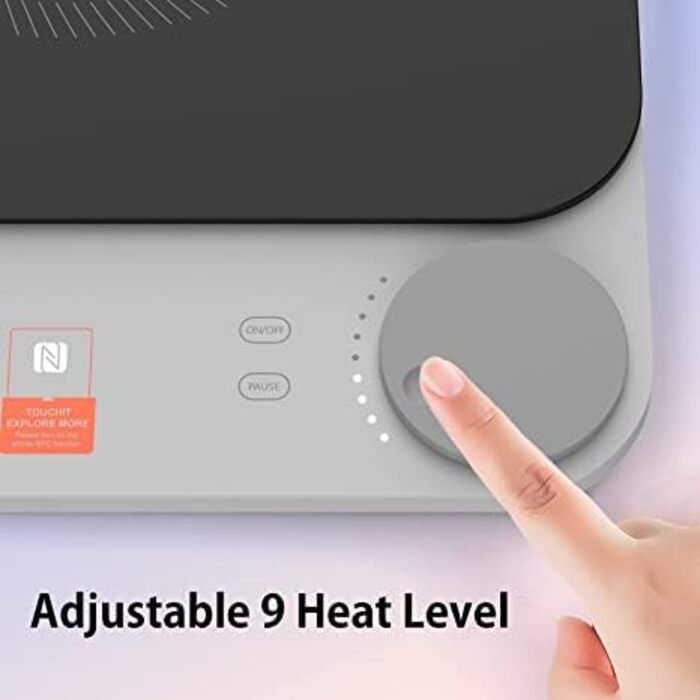 Індукційна плита TOKIT Індукційна плита Автоматичне визначення каструлі 2100 Вт 1-кнопкове керування 16 мм Ультратонка кришталева поверхня су-від подряпин сірого кольору