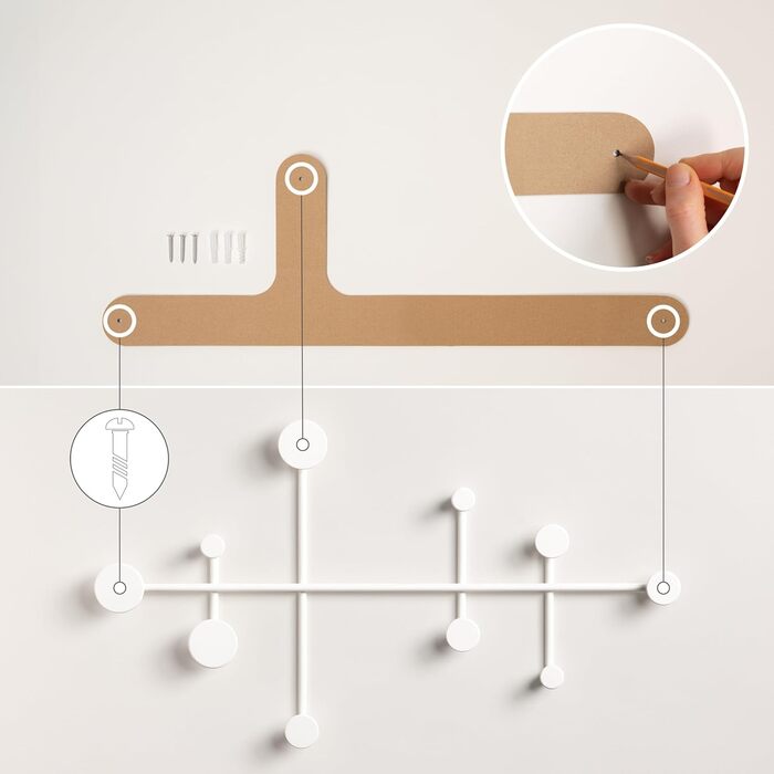Настінна вішалка 'Sval Мінімалістичний дизайн вішалки з Берліна Сучасна металева вішалка / гачок для одягу на стіну Білий