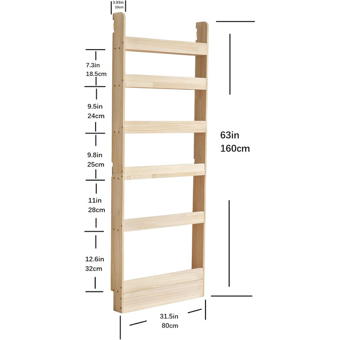 Книжкова полиця Heehee з масиву дерева, органайзер для книг, зберігання іграшок, настінна книжкова полиця для дітей та дорослих (ширина 80 см)