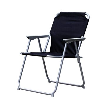 Крісло для кемпінгу Mojawo, розкладне крісло, тканина, оксфорд, чорний розкладне крісло, крісло рибалки, крісло директора, рибальське крісло, металеве, Ш 53 x Г 46 x В 74 см