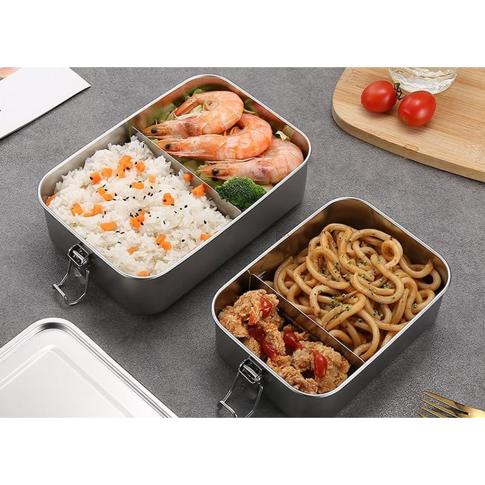 Ланчбокс 850 мл з нержавіючої сталі, герметичний ідеальний для школи, офісу та подорожей (можна мити в посудомийній машині). Екологічна металева коробка для сніданку (без перегородок)