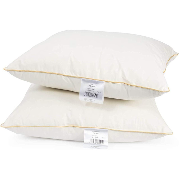 Пухова подушка H&F Home Textiles 50x50 см Наповнювач подушки 700 г 100 пір&39я Подушка із сертифікатом Oeko-Tex Чохол 100 бавовна