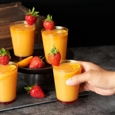 Пластикових стаканчиків преміум-класу, стаканчики для вечірок, стаканчики для пиття з золотим блиском (285 мл / 10 унцій) - тверді