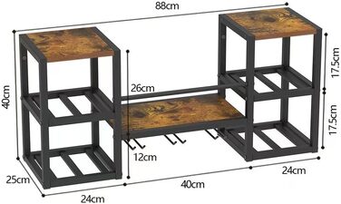 Настінна винна полиця VEDECASA промислового типу з 3 тримачами для парових келихів, часткова дерев&39яна полиця, чорний металевий тримач для пляшок, багатофункціональна винна вітрина для домашнього бару, їдальні, кухні, коричнева