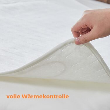 Підогріта підковдра CELESTA 150x80 см, нагрівальна ковдра з 3 температурними режимами, світлодіодним контролером та захистом від перегріву, можна прати в пральній машині та дихаюча, біла стандартна біла 150 x 80 см
