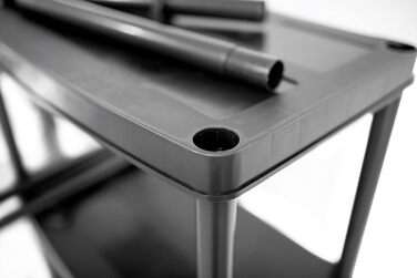 Пластиковий стелаж - з 5 полицями - висота 180 см, ширина 74 см - виготовлений з міцного пластику - для підвалу, гаража, комори, саду - до 50 кг/полиця - вставний стелаж - Чорний 180x74x40 см