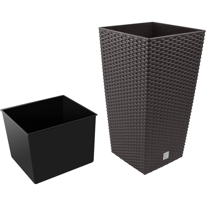 Квадратний квітковий горщик Prosper Plast drts300440U 28,7 x 28,7 x 55 см &39Rato&39 темно-коричневий (комплект з 12 предметів)