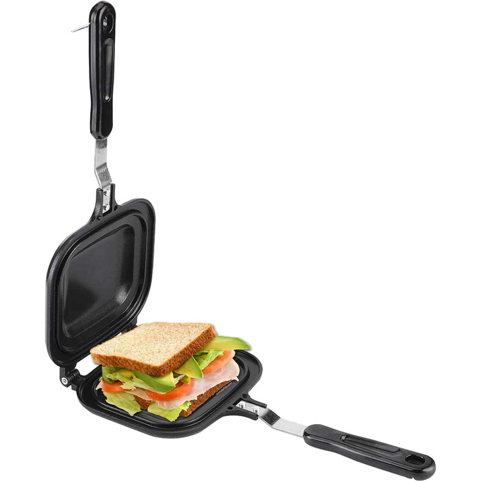 Форма для тостів, Бутербродниця з двосторонньою сковородою Бутербродниця для сніданку, Залізниця для підсмажування сендвічів, Двостороння сковорода, Форма для тостів з термостійкою ручкою, Бутербродниця для сніданку Кемпінг на свіжому повітрі
