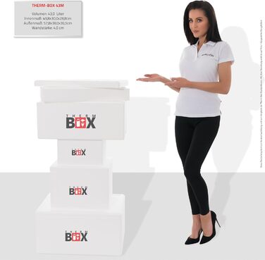 Модульна коробка THERM BOX від 14 л до 43 л, що розширюється, різних розмірів, пінопластова коробка-холодильник, коробка з підігрівом, багаторазова, 43M - 43 л