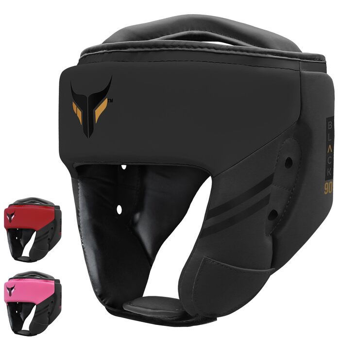 Боксерський шолом Mytra Fusion з регульованим ремінцем, підходить для MMA, муай-тай, спарингу, бойових мистецтв, карате, розмір L, чорний