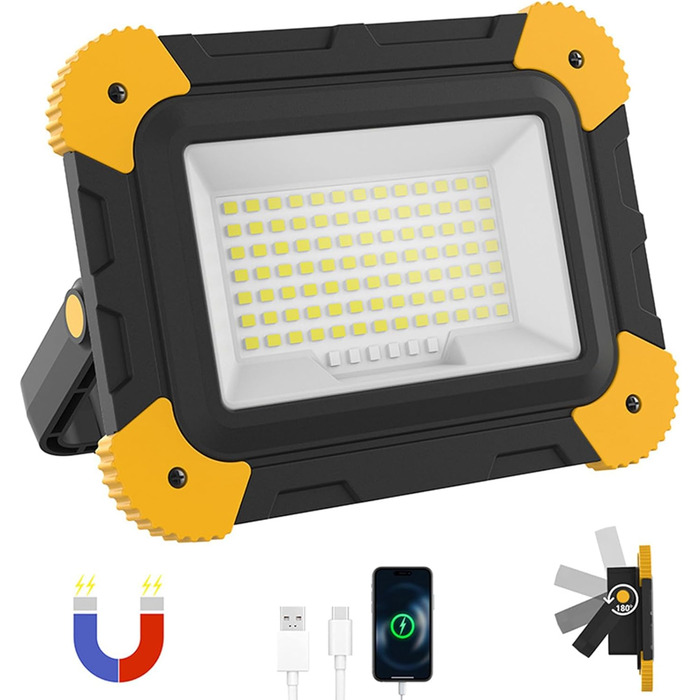 Термін служби батареї, портативний кемпінговий ліхтар, висока яскравість, магнітний, акумуляторний, водонепроникний, для гаражів та активного відпочинку, акумуляторний ліхтар