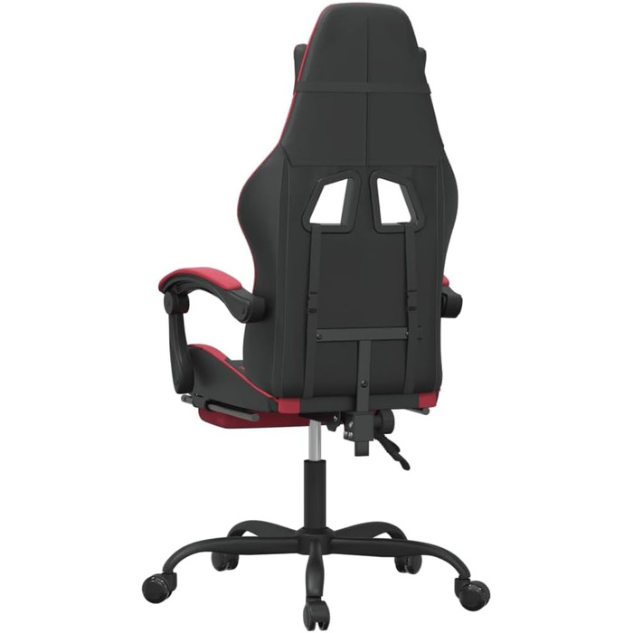 Геймерське крісло з підставкою для ніг, обертове, чорно-бордове, штучна шкіра, регульована спинка та висота, обертання на 360 градусів, зручні подушки для голови та попереку, міцний металевий каркас, 36,5 x 42 см (Ш x Г), чорно-бордове