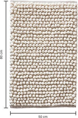 Килимок для ванної Jotex Hills, килимок для ванної Popcorn, суміш бавовни та поліестеру - білий, 50x80 см (прямокутний)