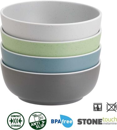 Набір меламінового посуду для кемпінгу 12 предметів - Тарілки та миски для 2-4 осіб DOLOMIT Midday - Штабелюється, стійкий до подряпин Midday, 12 предметів