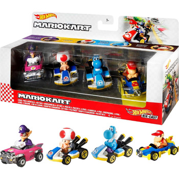 Автомобіль Mario Kart (4 шт.), набір з 4 популярними фігурками, включаючи 1 ексклюзивну модель, іграшка для дітей віком від 3 років, 98 -