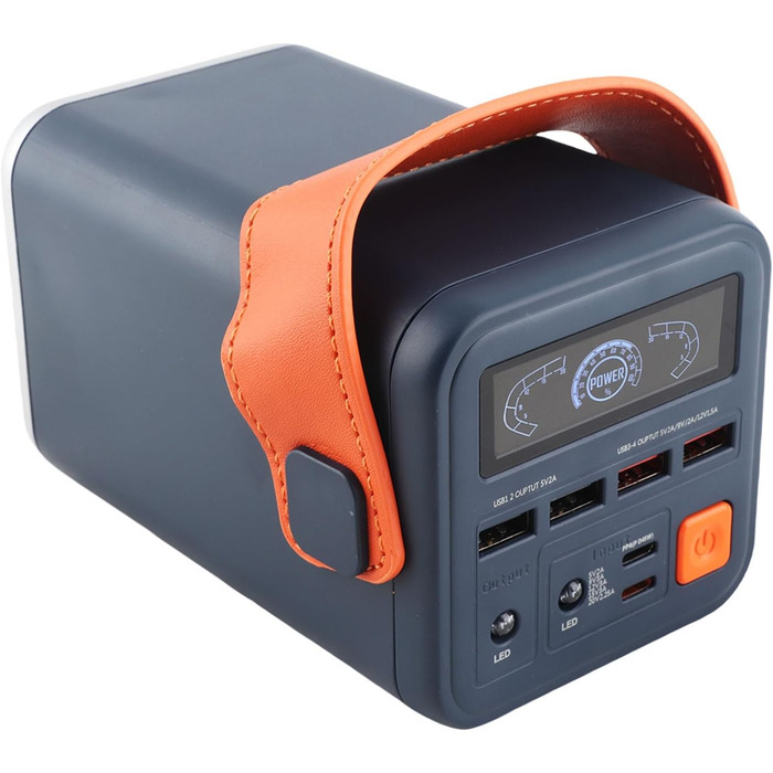 Портативна електростанція ASHATA, аварійне джерело живлення для зовнішнього використання з літієвим акумулятором ємністю 60000 мАг, двонаправлена швидка зарядна станція для відключень електроенергії на природі під час кемпінгу (синя)