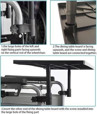 Піднос для інвалідного візка, знімний столик для інвалідного візка, знімний пластиковий стіл для дорослих, легкий переносний обідній стіл для інвалідних візків, аксесуар для їжі, читання, відпочинку, підходить для R