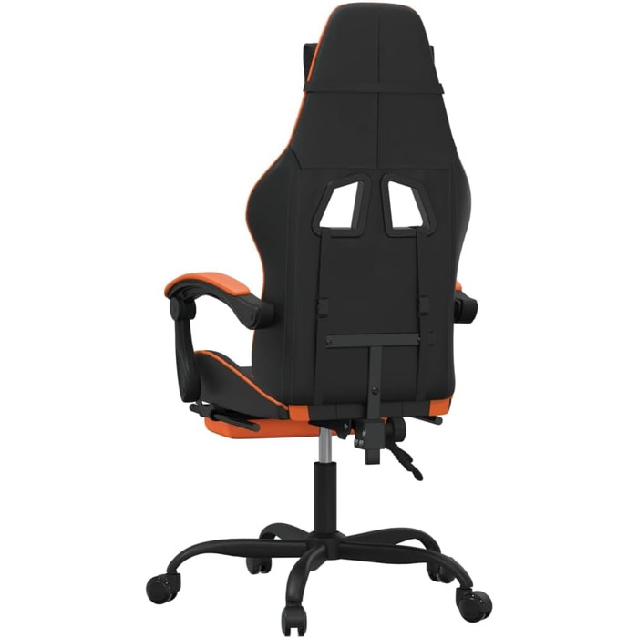 Геймерське крісло, офісне крісло, з підставкою для ніг, чорно-помаранчеве, штучна шкіра