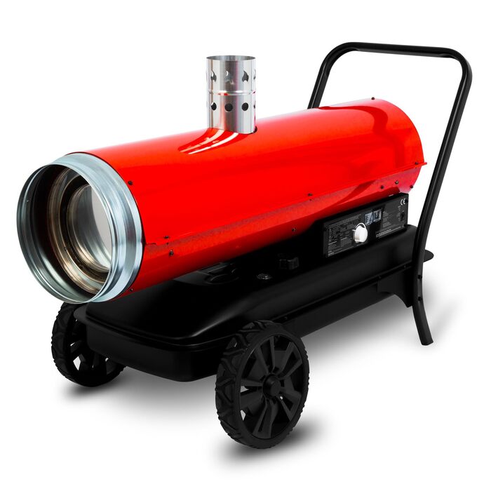 КВт непрямого нагріву, дизельний/масляний обігрівач з вихлопною трубою, термостат, витрата повітря 1400 м/год, бак 50 л, масляний обігрівач із захистом від перегріву, пристрій контролю полум&39я, масляний обігрівач, дизельна гармата 50 кВт непрямого нагрі