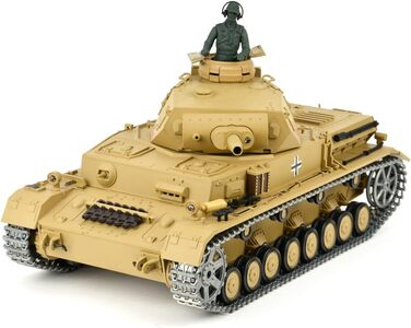 Радіокерований танк Kampfwagen IV Ausf.F-1 Heng Long 116, сірий, з функцією дистанційного керування та металевою коробкою передач, металевими гусеницями та 2.4Ghz - PRO - V7.0