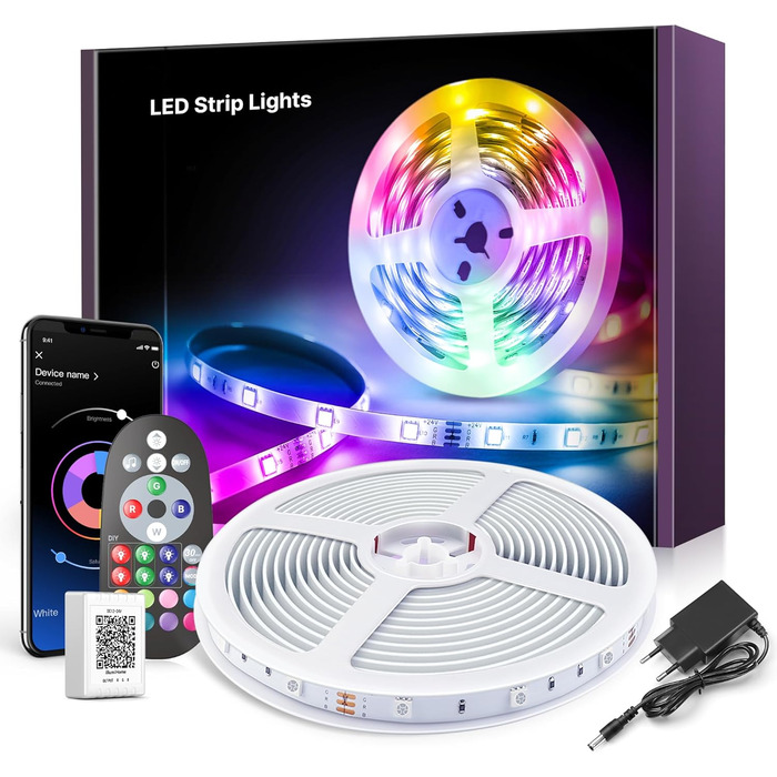 Світлодіодна стрічка 30м, світлодіодна стрічка Bluetooth, RGB змінює колір, світлодіодний світловий ланцюжок 30М з керуванням чере
