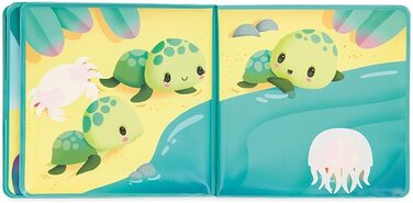 Чарівна книжка для ванни - Життя морських черепах - 8 ілюстрованих сторінок - Чарівне чорнило - Іграшка для ванни - Іграшка для малюків - від 10 місяців, J04721 Життя черепах