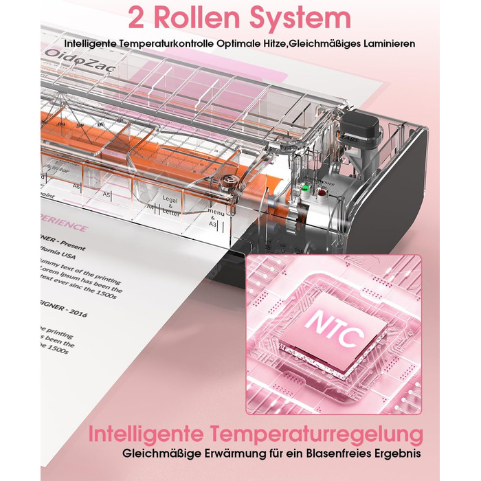 Дюймовий ламінатор A3/A4 з 20 пакетами для ламінування, гарячий та холодний ламінатор, ABS-пластик із захистом від застрягання, 10-в-1 ламінатор з різаком, тримером та закруглювачем кутів для офісу, школи та дому (шовково-червоно-сріблястий), 13-