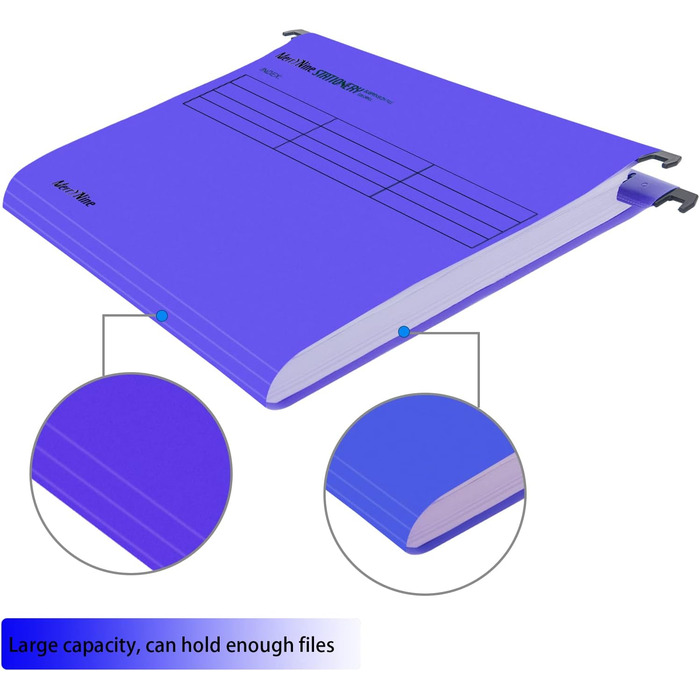 Підвісні папки MerryNine, A4, 5 шт. , поліпропілен, підвісні папки з райдерами та картками-вкладишами, для школи, дому, роботи, офісу, організації (5 кольорів) (1, фіолетовий)