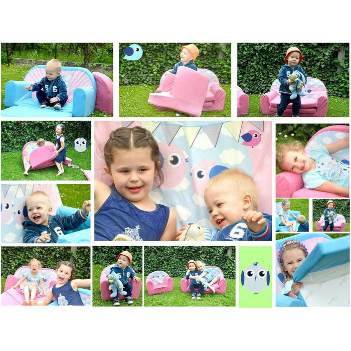 Дитяче крісло FORTISLINE Знімний чохол М&39які пінопластові пташки сірого кольору Міні-крісло з пінопласту Дитяча кімната