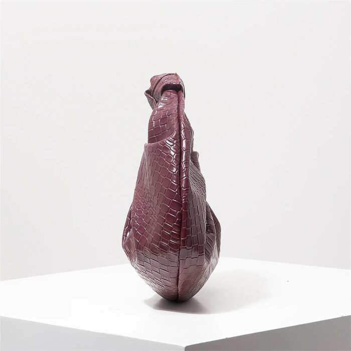 Ретро-сумочка з екошкіри з плетеним візерунком, декоративна напівмісячна сумка з вузлами, сумка Хмарка з плісе, елегантна вечірня сумка для подорожей та вечірок (Кава)