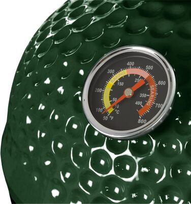 Вугільний гриль Haiiro Ø 32 см з термометром, дерев'яна ручка зелений керамічний гриль Kamado, міні-гриль на вугіллі, міні-гриль к